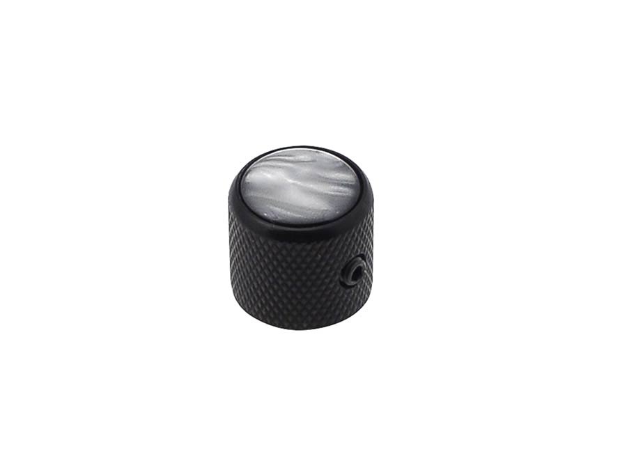 Dome Knob with Black Pearl Inlay for Electric Guitar & Bass - Black