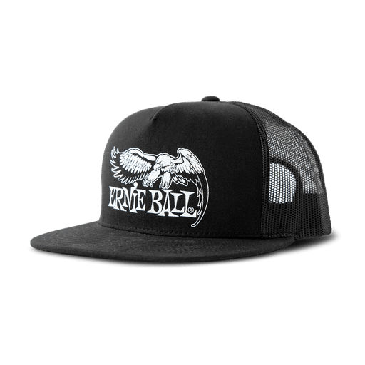 Ernie Ball Black Mesh Cap With White Eagle Ernie Ball Logo - Guitar Warehouse