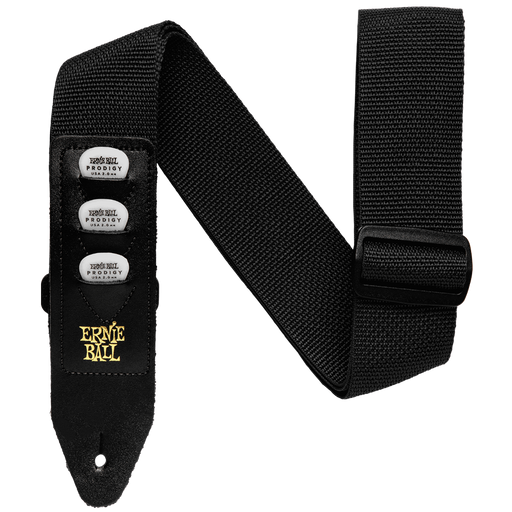 ERNIE BALL PICK HOLDER GUITAR STRAP - BLACK - Guitar Warehouse