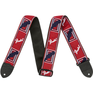 Fender® 2" Monogrammed Strap, Red/White/Blue - Guitar Warehouse