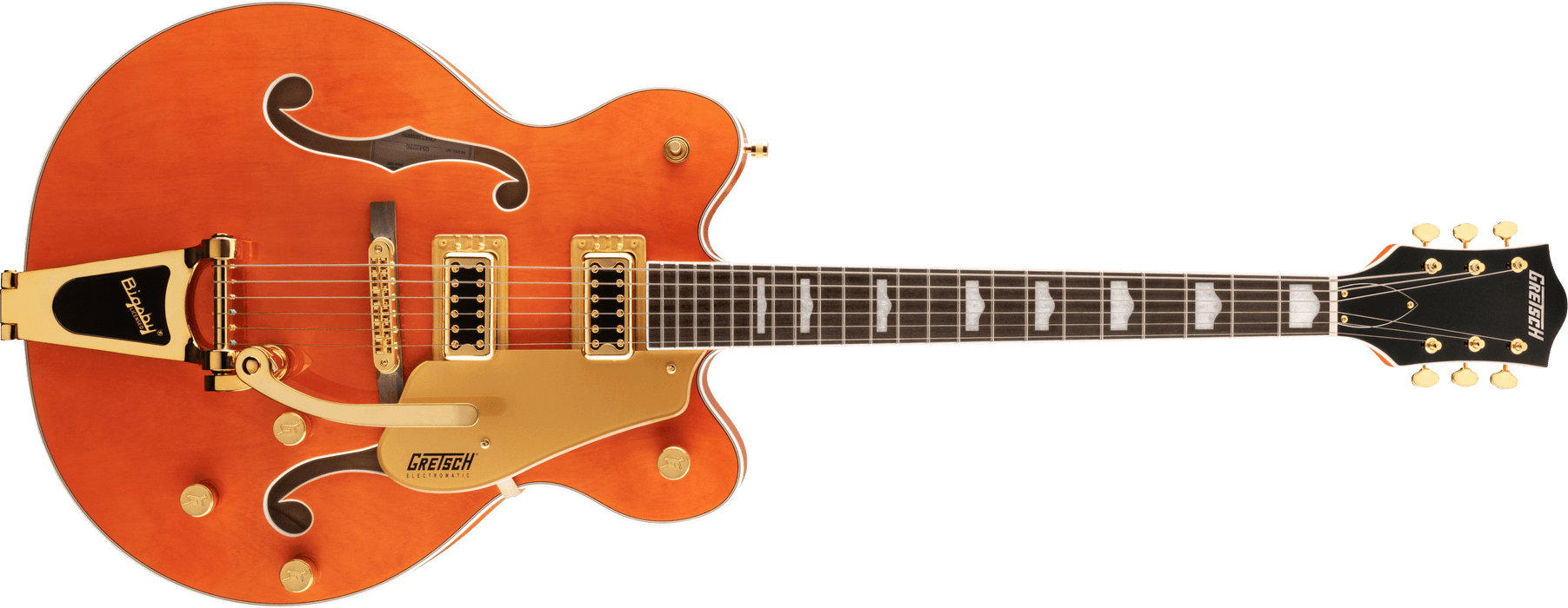 Gretsch G5422TG Electromatic® Classic Hollow Body Double-Cut with Bigsby® and Gold Hardware, Laurel Fingerboard, Orange Stain - Guitar Warehouse