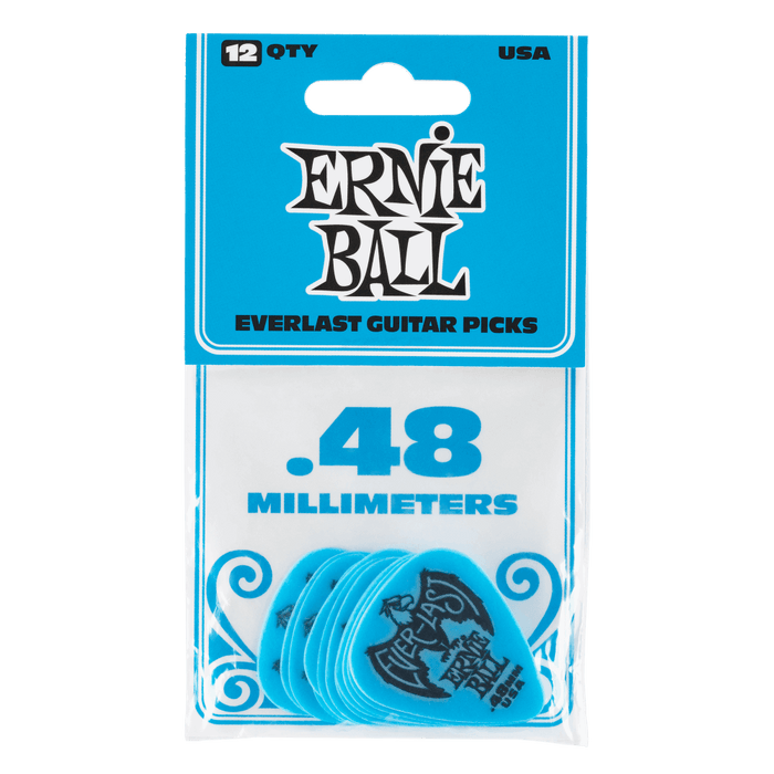 Ernie Ball 0.48mm Blue Everlast Picks 12 Pack - Guitar Warehouse