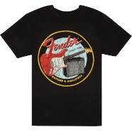 Fender® 1946 Guitars & Amplifiers T-Shirt, Vintage Black - Guitar Warehouse