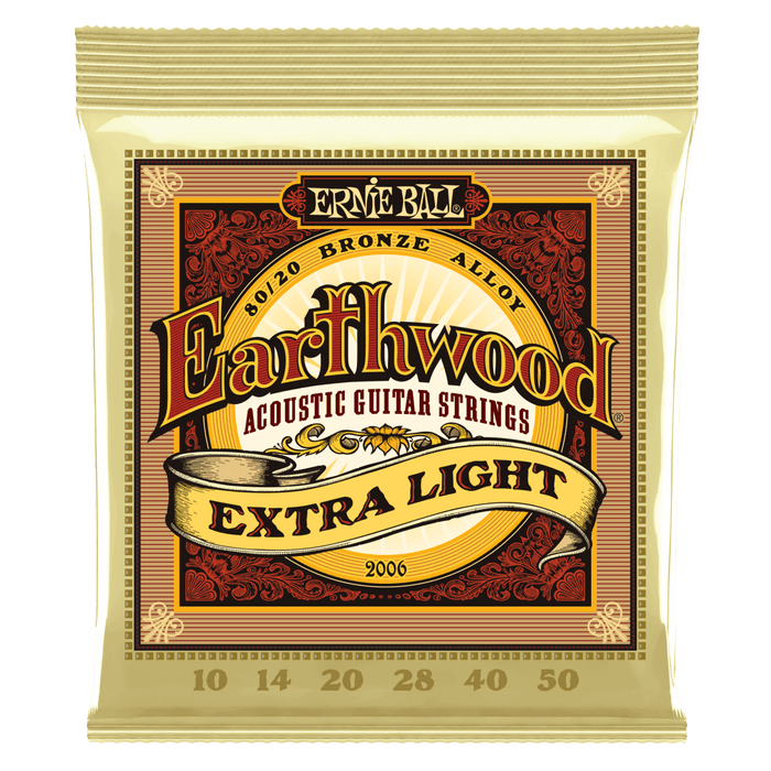 EARTHWOOD EXTRA LIGHT 80/20 BRONZE ACOUSTIC GUITAR STRINGS - 10-50 GAUGE - Guitar Warehouse
