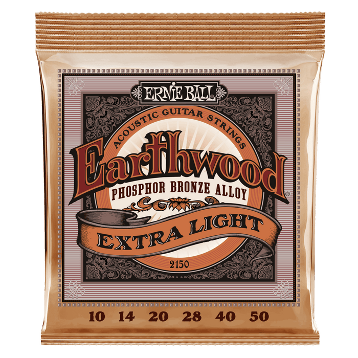 Ernie Ball Earthwood Extra Light Phosphor Bronze Acoustic Strings - 10-50 Gauge - Guitar Warehouse