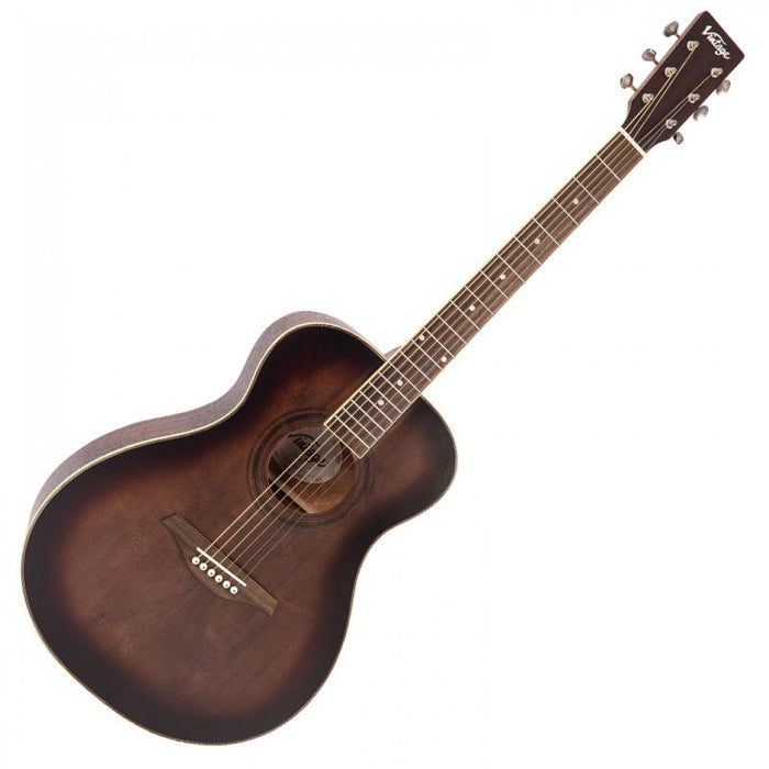 Vintage Acoustic Folk Style Guitar V300 Antiqued Outfit - Guitar Warehouse