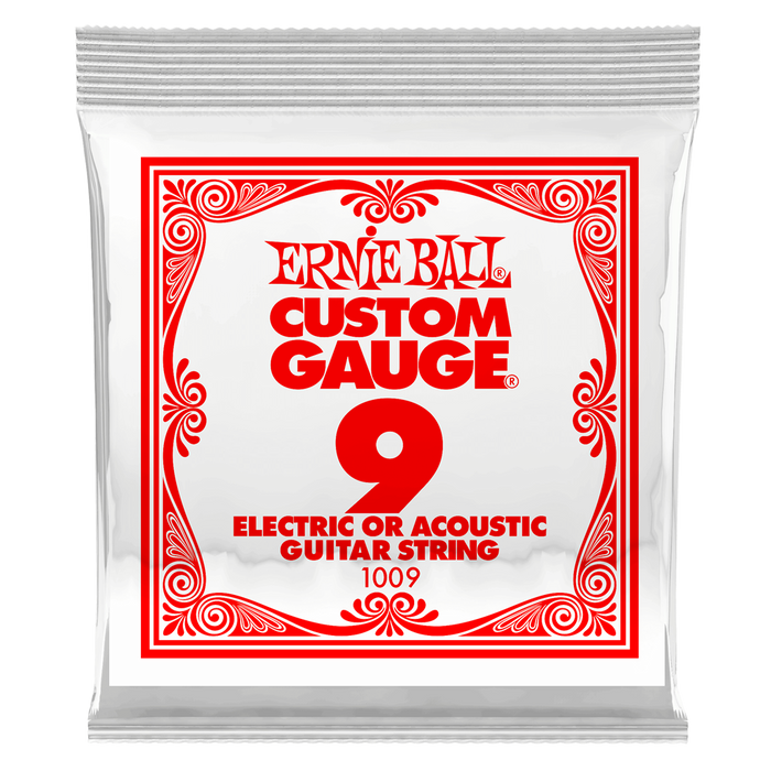 Ernie Ball 1009 Plain Steel Single String Electric or Acoustic .009 Gauge - Guitar Warehouse