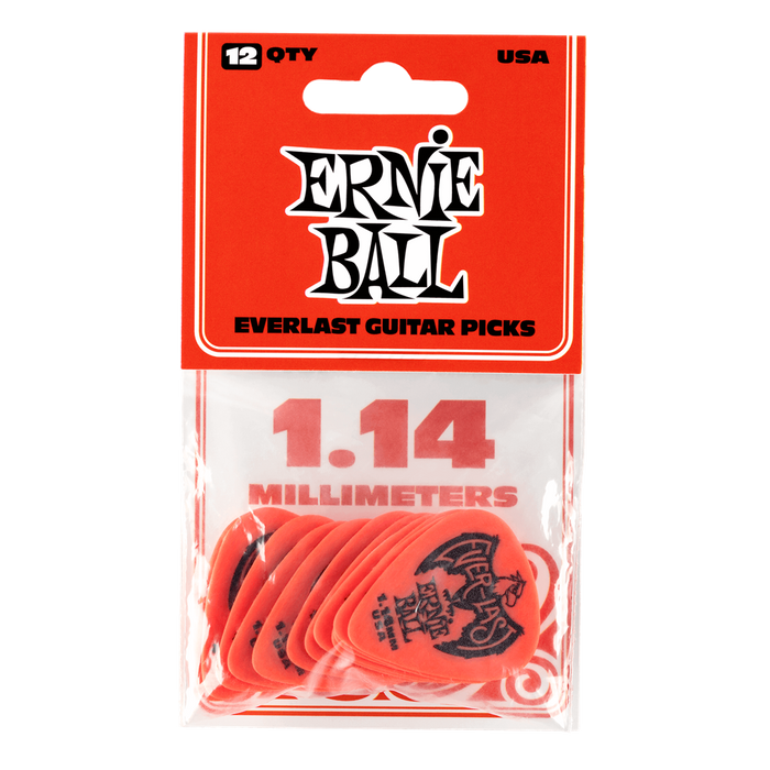 Ernie Ball 1.14mm RED Everlast Picks 12 Pack - Guitar Warehouse