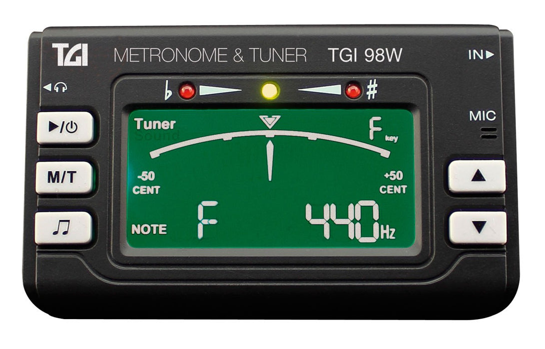 TGI TUNER GUITAR, WOODWIND & BRASS TUNER AND METRONOME WITH CLIP ON MIC. - Guitar Warehouse