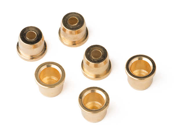 Fender® American Series Telecaster® Strings-Thru-Body String Ferrules (Set of 6) (Gold)