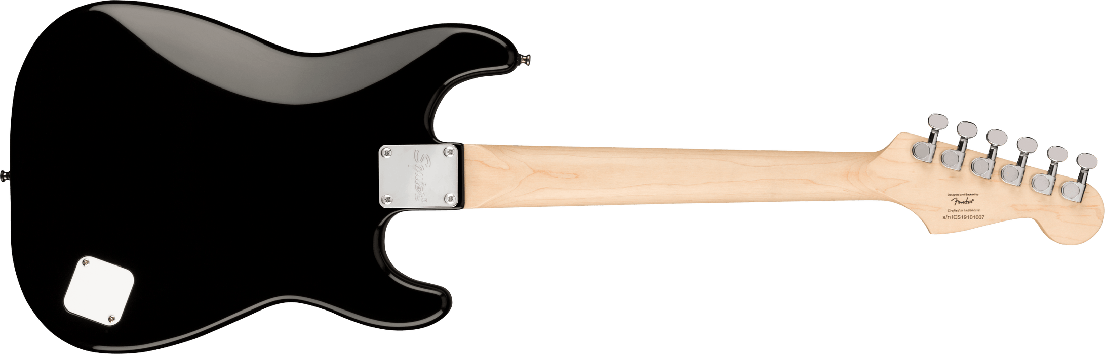Squier Mini Stratocaster® Left-Handed, Laurel Fingerboard, White Pickguard, Black