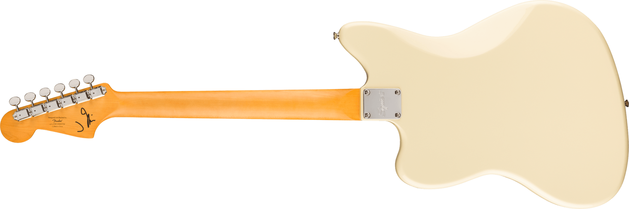 Fender Squier J Mascis Jazzmaster®, Laurel Fingerboard, Gold Anodized Pickguard, Vintage White - Guitar Warehouse