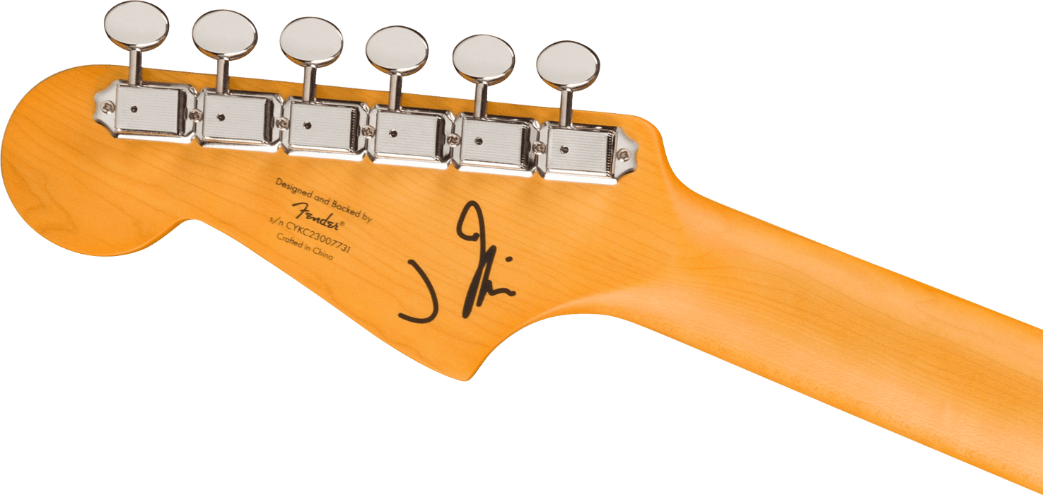 Fender Squier J Mascis Jazzmaster®, Laurel Fingerboard, Gold Anodized Pickguard, Vintage White - Guitar Warehouse