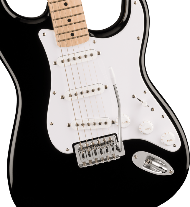 Squier Sonic™ Stratocaster®, Maple Fingerboard, White Pickguard - Black - Guitar Warehouse