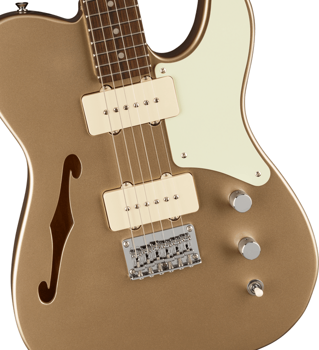 Squier FSR Paranormal Cabronita Telecaster® Thinline, Laurel Fingerboard, Mint Pickguard, Matching Headstock, Shoreline Gold - Guitar Warehouse