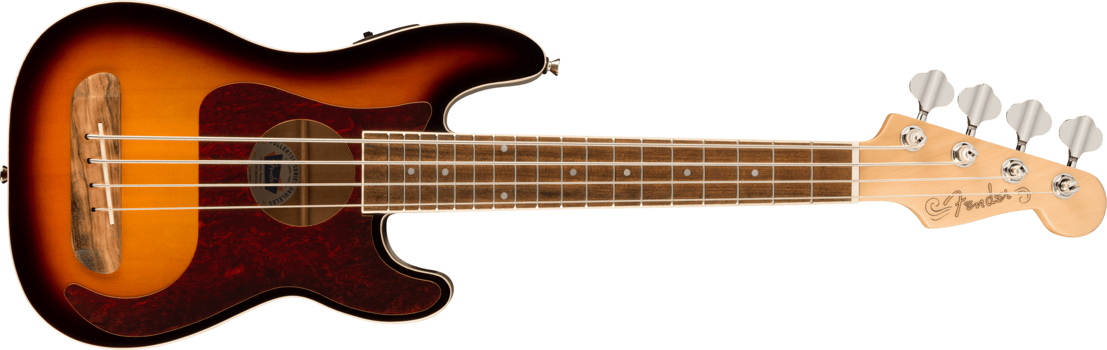 Fender Fullerton Precision Bass® Uke, Walnut Fingerboard, Tortoiseshell Pickguard, 3-Color Sunburst