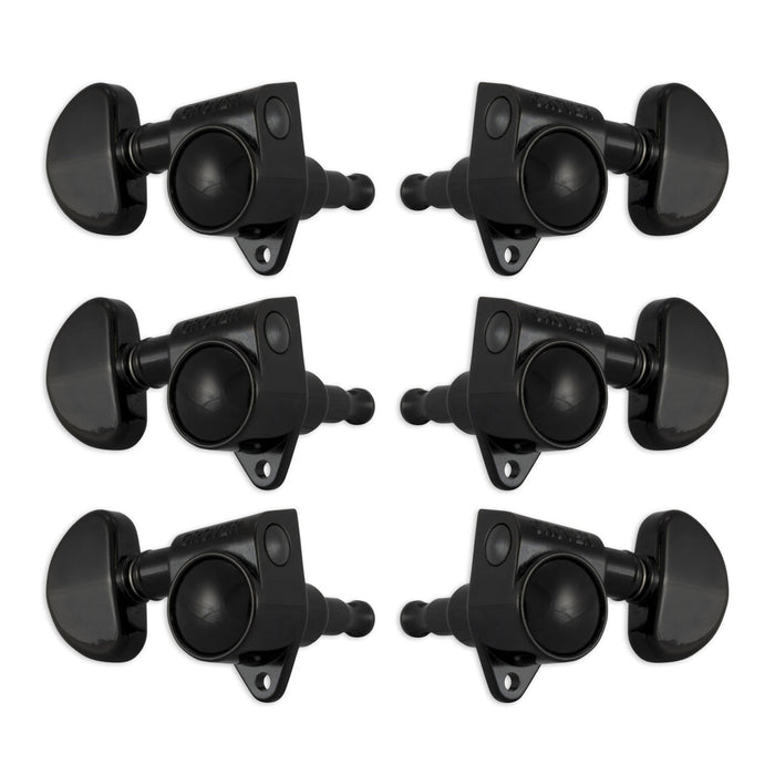 Grover Original Rotomatics Machineheads ~ 3+3 ~ Black Chrome