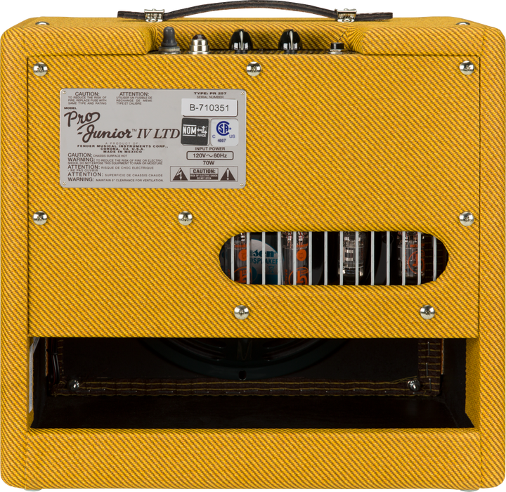 Fender Pro Junior 15w IV, 10inch Jenson Combo Amp in Lacquered Tweed - 230V UK