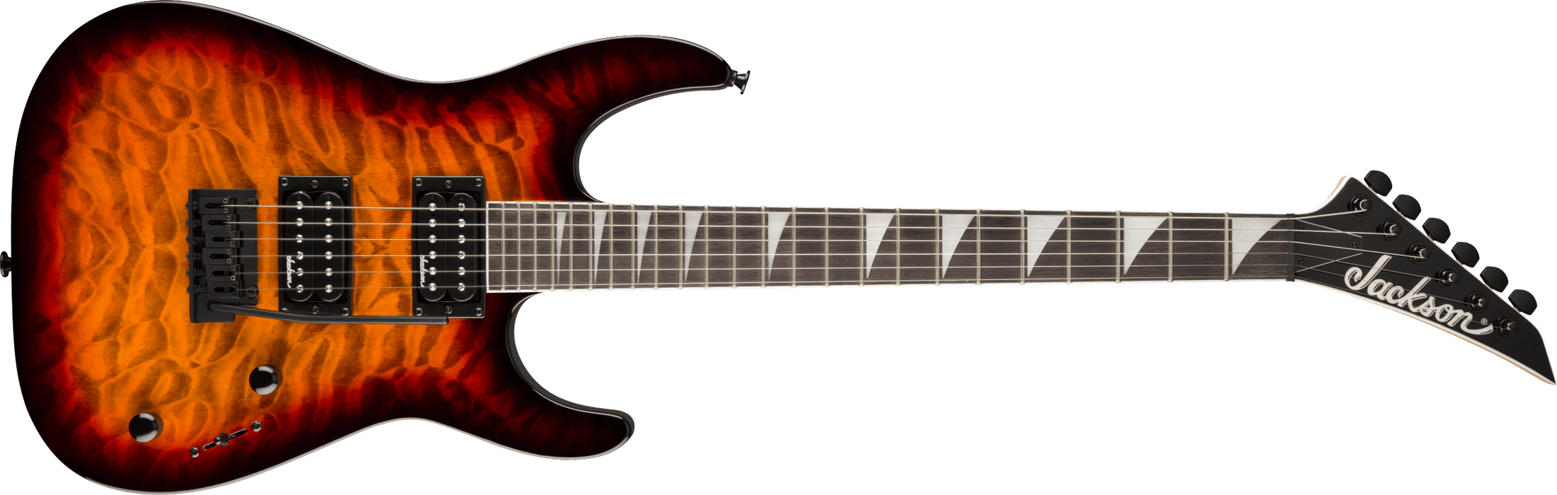Jackson JS Series Dinky® JS20 DKQ 2PT, Amaranth Fingerboard, Transparent Tobacco Burst
