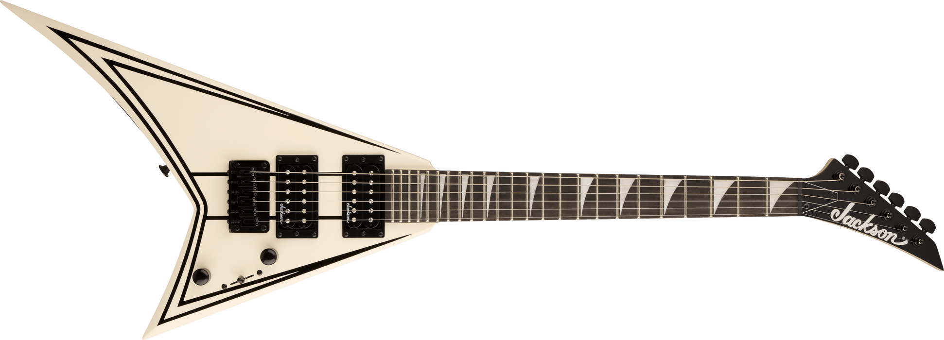 Jackson JS Series RR Minion JS1XM, Amaranth Fingerboard, Snow White with Black Pin Stripes