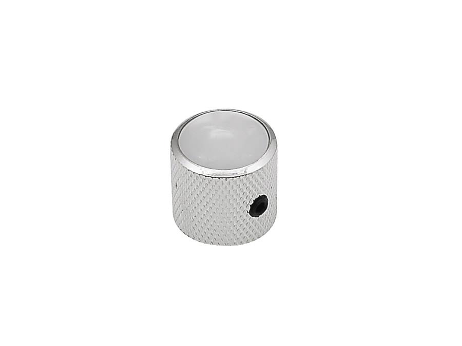 Dome Knob with Pearloid Inlay for Electric Guitar & Bass - Nickel