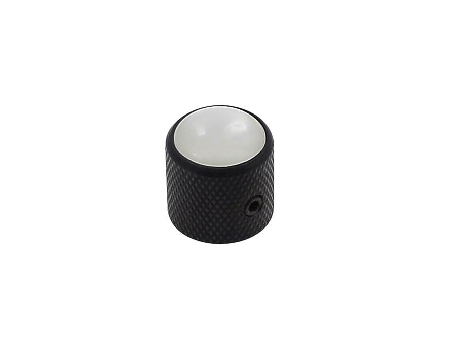 Dome Knob with Pearloid Inlay for Electric Guitar & Bass - Black