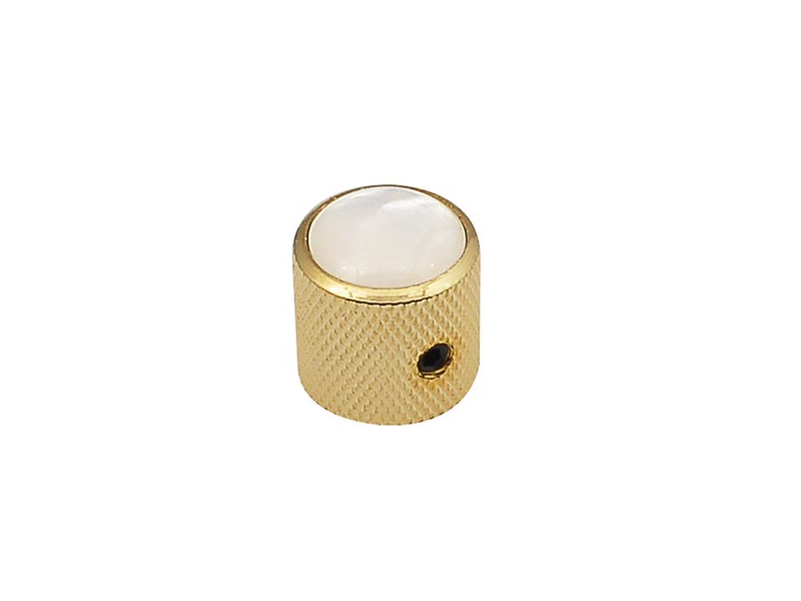 Dome Knob with Pearloid Inlay for Electric Guitar & Bass - Gold