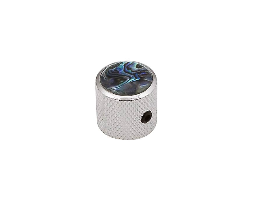 Dome Knob with Abalone Inlay for Electric Guitar & Bass - Nickel