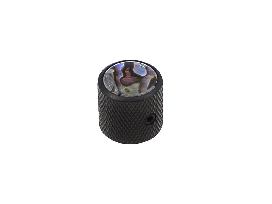 Dome Knob with Abalone Inlay for Electric Guitar & Bass - Black