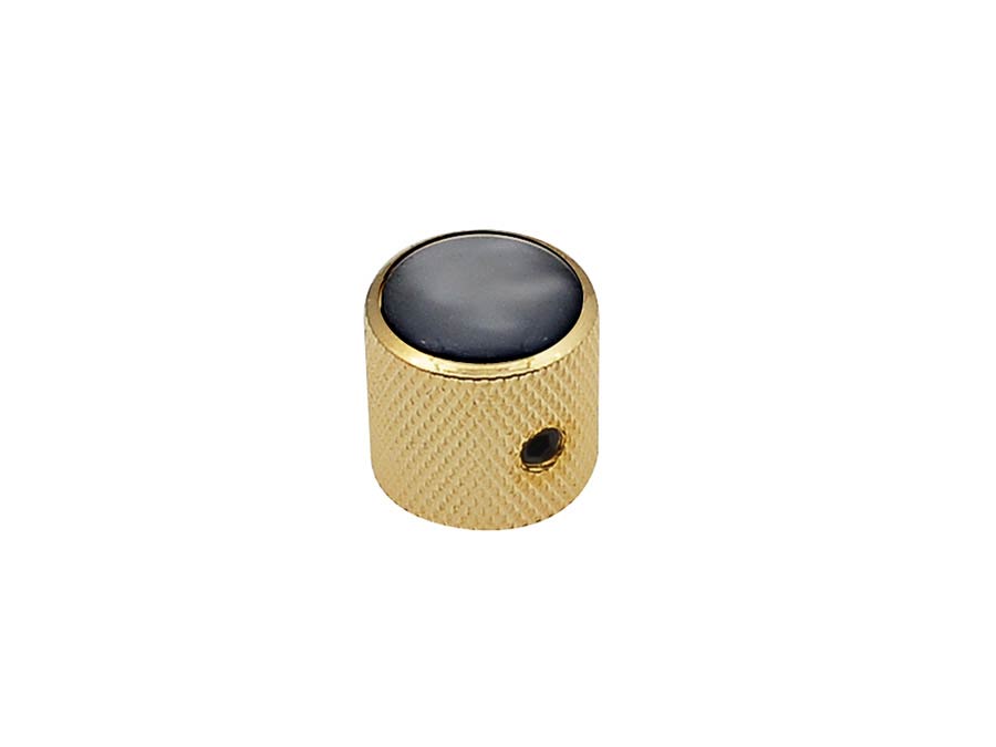 Dome Knob with Black Pearl Inlay for Electric Guitar & Bass - Gold