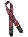 Vintage Jacquard Weave Premium Guitar Strap Cotton/Leather - Black/Purple/Pink - Guitar Warehouse