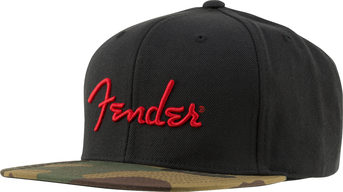 Fender® Camo Flatbill Hat, Camo, One Size Fits Most - Limited - Guitar Warehouse