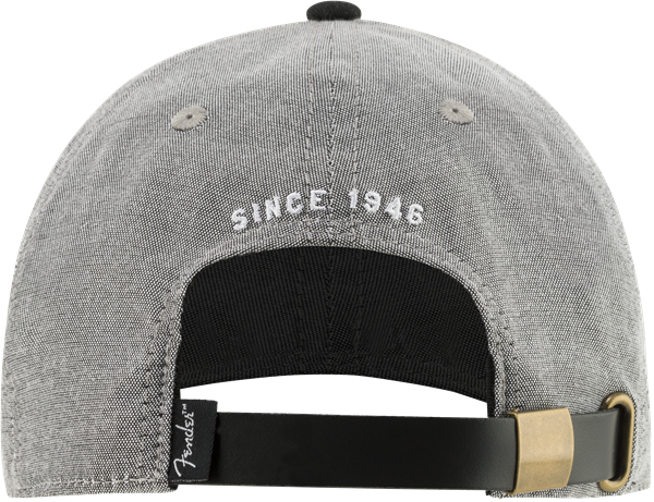 Fender® Hipster Dad Hat, Gray and Black