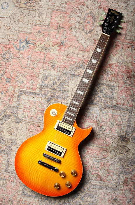 Pre-Owned Vintage V100T - Flamed Thru Honey Burst - Guitar Warehouse
