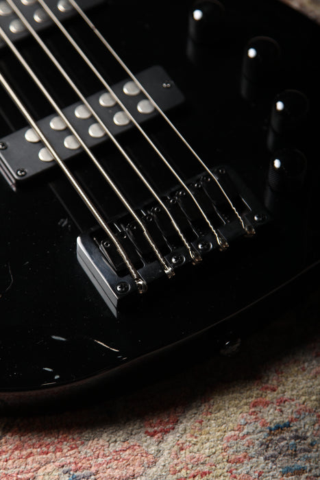 Pre-Owned Harley Benton B-550 FL BK Fretless Five String Bass - Gloss Black - Guitar Warehouse