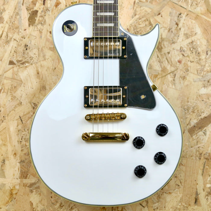 B-Stock Vintage V100 Electric Guitar Gold Hardware in Arctic White