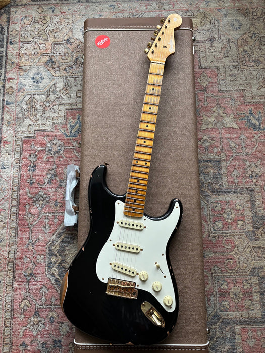 2024 Fender Stratocaster 1957 Custom Shop Relic Limited Edition Black with Gold Hardware w/OHSC
