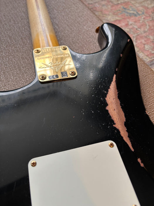 2024 Fender Stratocaster 1957 Custom Shop Relic Limited Edition Black with Gold Hardware w/OHSC