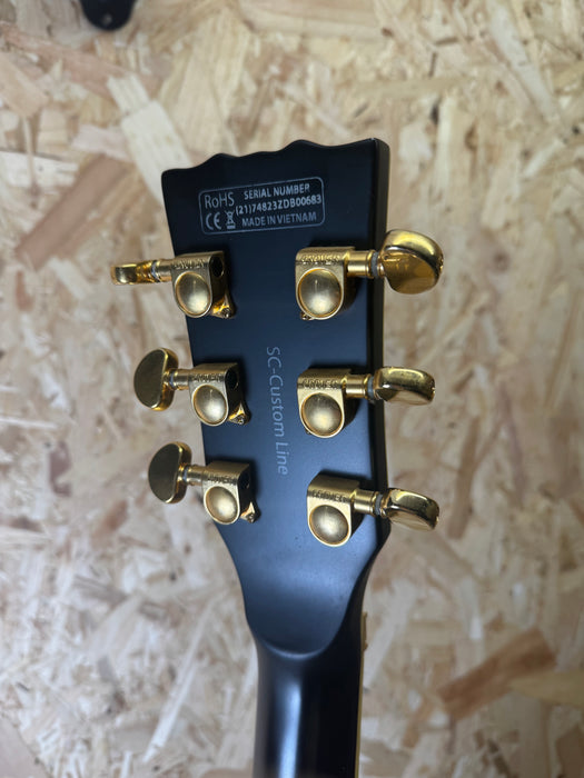 Harley Benton SC Custom Line FR Matte Black/Gold - Pre-Owned