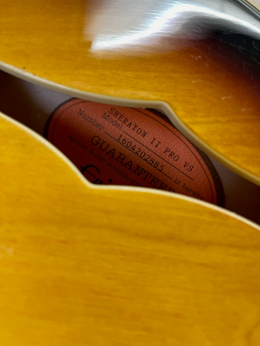 Pre-owned 2016 Epiphone Sheraton II Pro VS - Vintage Sunburst