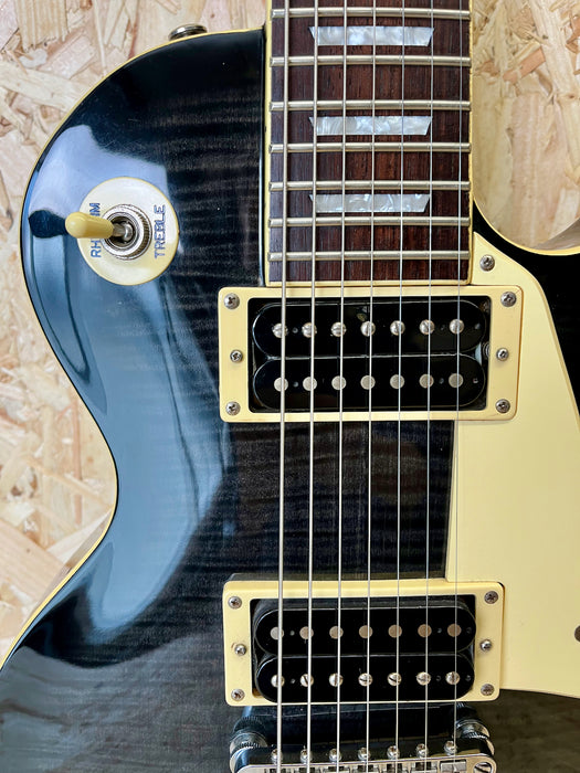 2001 Epiphone Les Paul 7 String Made in Korea - Black Translucent - Pre-owned