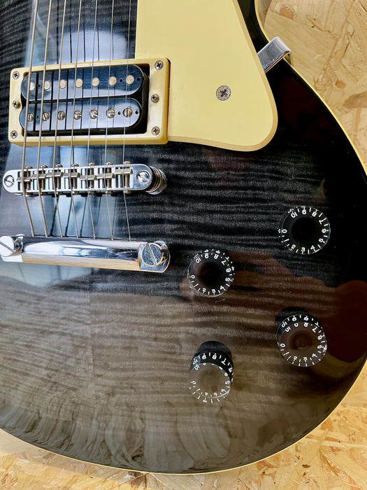 2001 Epiphone Les Paul 7 String Made in Korea - Black Translucent - Pre-owned