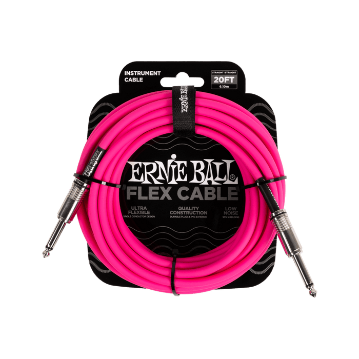 Ernie Ball Flex Instrument Cable - 20ft Pink