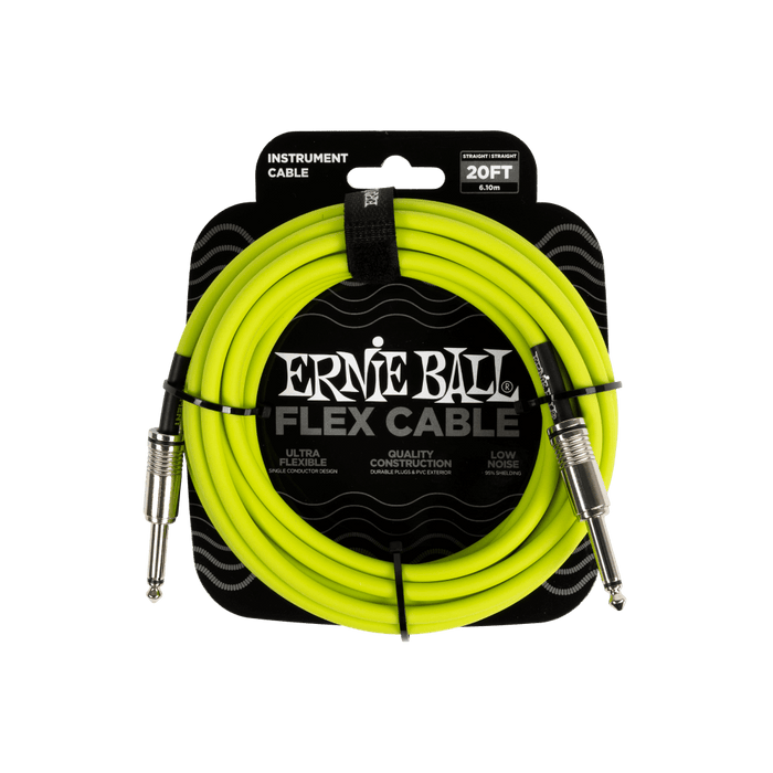 Ernie Ball Flex Instrument Cable - 20ft Green