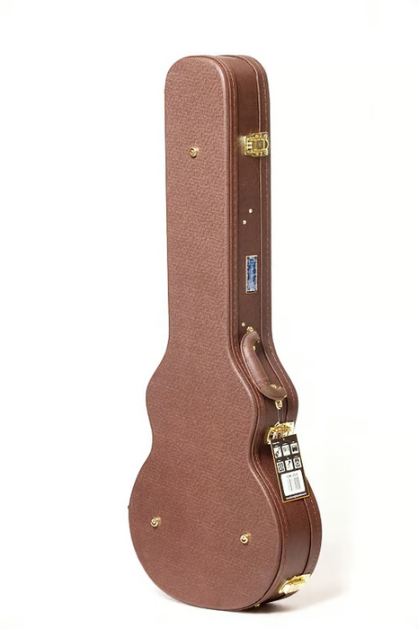 Freestyle Deluxe Arch Top Wood Case for LP Style Guitars - Brown - Guitar Warehouse