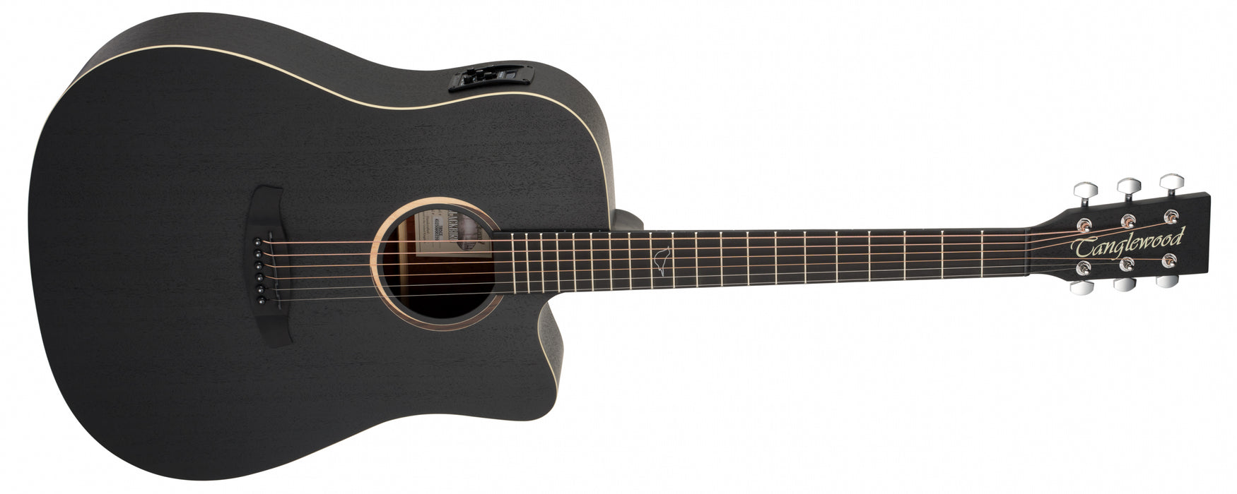Tanglewood Blackbird 	Dreadnought Cutaway Electro Acoustic Smokestack Black Satin TB5CE