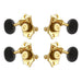 Grover U99 Series Sta-Tite Ukulele Pegs (Set of 4) ~ Gold ~ Ebony Buttons