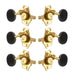 Grover STA-TITE Machineheads ~ 3+3 ~ Vertical ~ Gold ~ Ebony Buttons