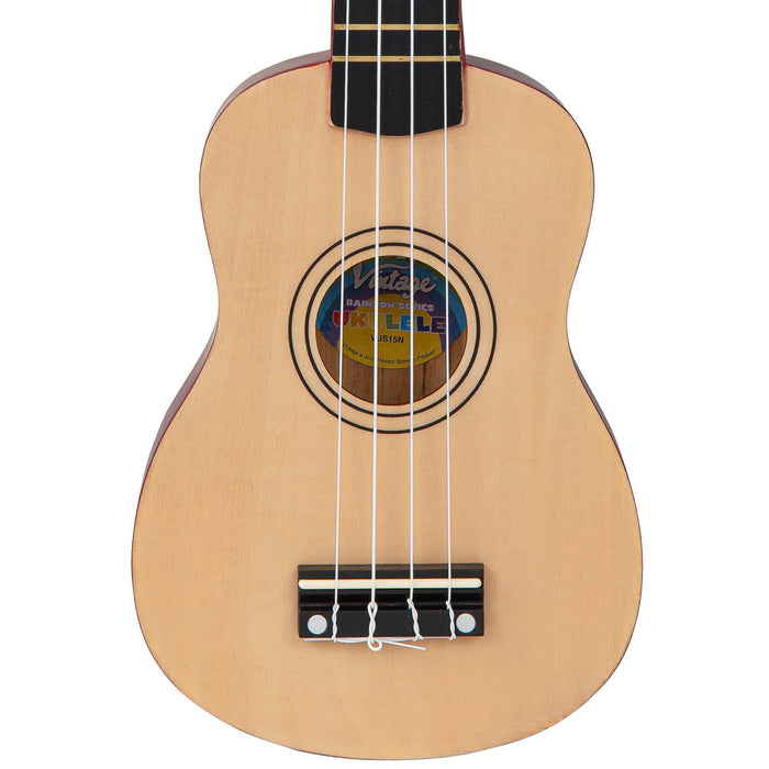 Vintage Laka Rainbow Series Soprano Ukulele & Carry Bag ~ Natural - Guitar Warehouse