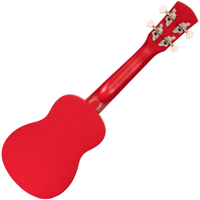 Laka Rainbow Series Soprano Ukulele & Carry Bag ~ Red - Guitar Warehouse